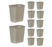 Rubbermaid Commercial Products 28QT/7 GAL Wastebasket Trash Container, for Home/Office/Under Desk, Beige (FG295600BEIG), Pack of 12