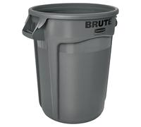 Rubbermaid Commercial Products Vented Brute Round Container 121 Litre Grey FG263200GRAY