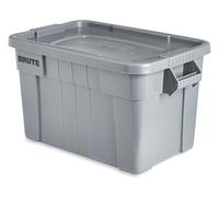 Rubbermaid BRUTE Tote with Lid - 75.5L Grey | Heavy-Duty Storage Bin, Stackable