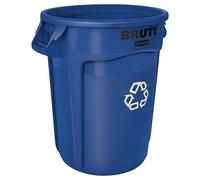 Rubbermaid Commercial Products Brute Vented Rubbish Container | Large Industrial Waste Bin | 121 l, Blue Recycling