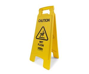 Rubbermaid Commercial Products Collapsible Caution Wet Floor Sign | Two-Sided Safety Warning Sign for Commercial and Public Areas | 66 cm, Yellow