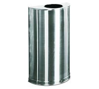 Rubbermaid Commercial Products Designer Half Round, Open Top With Plastic Liner 45 Litre Stainless Steel FGSO12SSSPL