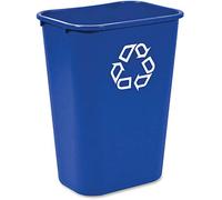 Rubbermaid Commercial Products Fg295773Blue Plastic Resin Deskside Recycling Can, 10 Gallon/41 Quart, Blue Recycling Symbol, 12 Pack