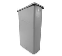 Rubbermaid Commercial Products FG354000GRAY, Waste Container, 87 L - Grey | Space-saving slim profile fits tight commercial spaces, offering heavy-duty waste management with a secure, stable base.