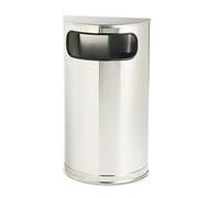 Rubbermaid Commercial Products Half Round Flat Top Bin 34 Litre Stainless Steel FGSO8SSSPL