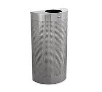 Rubbermaid Commercial Products Half-Round Open Top Bin 45 Litre Stainless Steel FGSH12SSPL