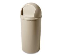 Rubbermaid Commercial Products Marshal Classic Waste Bin Container with Retainer Bands 94.6 Litre Beige FG817088BEIG