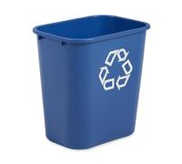 Rubbermaid Commercial Products Recycling Wastebasket - Medium | Slim Plastic Bin for Waste Sorting | 26 l, Blue