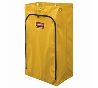 Rubbermaid Commercial Products Replacement Cleaning Cart Bag | Front Zipper Access, Fits Rubbermaid Commercial Cleaning Carts, Waste and Linen Collection | 91 l, Yellow