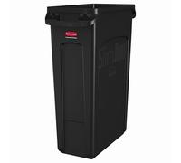 Rubbermaid Slim Jim Venting Channel Container 87 Litre Black 3540-60-BLA