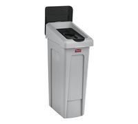 Rubbermaid Commercial Products Slim Jim Recycling Station Black Bottles/Cans Lid 2007893
