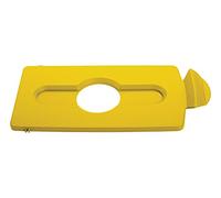 Rubbermaid Commercial Products Slim Jim Recycling Station Yellow Bottles/Cans Lid 2007881