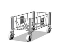 Rubbermaid Commercial Products Slim Jim Single Dolly | Mobile Waste Container Base for Kitchens, Classrooms, Offices & Back of House Areas | 60/87 L, Stainless Steel