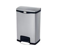 Rubbermaid Slim Jim Front Step on Pedal Bin Stainless Steel 50Ltr - [GE938]