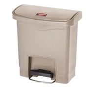 Rubbermaid Commercial Products Slim Jim Step-on Resin Front Step Waste Receptacle Bin 15 Litre Beige 1883455