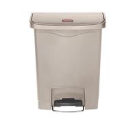 Rubbermaid Commercial Products Slim Jim Step-on Resin Front Step Waste Receptacle Bin 30 Litre Beige 1883456