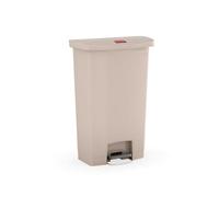 Rubbermaid Commercial Products Slim Jim Step-on Resin Front Step Waste Receptacle Bin 68 Litre Beige 1883460
