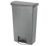 Rubbermaid Commercial Products Slim Jim Step-on Resin Front Step Waste Receptacle Bin 68 Litre Grey 1883604