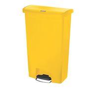 Rubbermaid Commercial Products Slim Jim Step-on Resin Front Step Waste Receptacle Bin 68 Litre Yellow 1883577