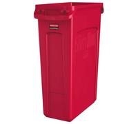 Rubbermaid Commercial Products Vented Slim Jim Waste Receptacle Bin 87 Litre Red 1956189