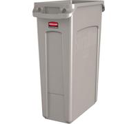Rubbermaid Commercial Products Slim Jim Vented Container | Tall Plastic Waste Bin for Kitchen & Office Areas | 87 l, Beige