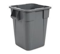 Rubbermaid Commercial Products Square BRUTE Waste Container | Heavy-Duty Commercial Bin for Waste Collection and Storage | 151 L, Gray