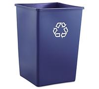 Rubbermaid Commercial Products Untouchable Square Recycling Container | High-Capacity Waste Bin For Offices, Restaurants, Stores Or Warehouses | 132 L Blue