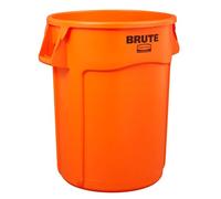 Rubbermaid Commercial Products Vented Brute Round Container 167 Litre High Vis Orange 2119307