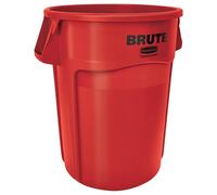 Rubbermaid Commercial Products Vented Brute Container | Large Heavy-Duty Waste Bin | 167 l, Red