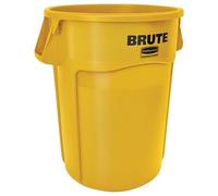 Rubbermaid Commercial Products Vented Brute Container | Large Heavy-Duty Waste Bin | 167 l, Yellow