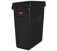 Rubbermaid Commercial Products Vented Slim Jim Waste Receptacle Bin 60 Litre Black 1955959