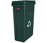 Rubbermaid Commercial Products Vented Slim Jim Waste Receptacle Bin 87 Litre Green Recycling Fg354007Grn