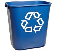 Rubbermaid Commercial Products Wastebasket Recycling Small 12L Blue FG295573BLU