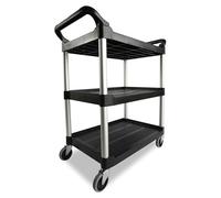 Rubbermaid Commercial Utility Cart 3 Shelve Service Cart - Black