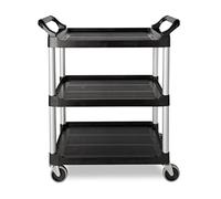 Rubbermaid Compact Utility Trolley Black Finish Polypropylene Shelves
