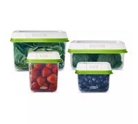 Rubbermaid FreshWorks Produce Saver, Medium and Large Storage Containers, With Lids, 8-Piece Set