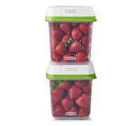 Rubbermaid FreshWorks Saver, Medium Produce Storage Containers, 2-Pack, 7.2 Cup, Clear, 2 Count