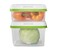 Rubbermaid FreshWorks Saver, Produce Storage Containers, 4-Piece Set, Set of 2, Large, Clear, 4 Count