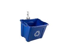 Rubbermaid Garage Fasttrack Recycling Bin Wall Mounted Recycling System Holds up to 50 pounds Blue/Satin Nickel for Home/Garage