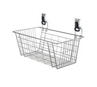 Rubbermaid Garage FastTrack Wire Mesh Basket, Wall Mounted Storage System, Holds up to 50 pounds, Satin Nickel, for Tool/Toy/Sports Equipment