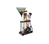 Rubbermaid Garage Tool Tower Rack Easy to Assemble Wheeled Organizes up to 40 Long-Handled Tools/Rakes/Brooms/Shovles in Home/House/Outdoor/Shed Black
