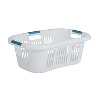 Rubbermaid Laundry Basket, Small Hip Hug Basket, 2.1-Bushel, White, Laundry, Storage, Bathroom, Bedroom, Home Closet Clothes Basket