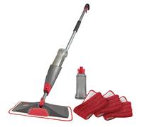 Rubbermaid Microfiber Reveal Spray Mop Floor Cleaning Kit with 3 Microfiber Wet Pads, 1 Solution Refillable Bottles for Wet & Dry Use, Washable & Reusable Pads, Cordless, for All Floor Types