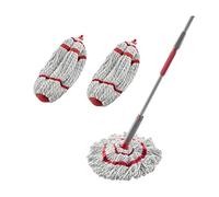Rubbermaid Microfiber Twist Mop Kit with 2 Refills Kit, Machine Washable, Built-in Wringer, Lightweight, Safe for All Floor Types, Deep Cleaning for Home/Bathroom/Garage/Office