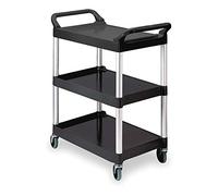Rubbermaid Multi-Purpose Cart 3 Shelf Service Cart - Black, 959(H) x 854(W) x 473(D) mm, Black, 1