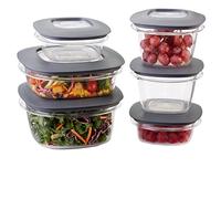 Rubbermaid Premier Food Storage Containers, 12-Piece Set, Grey
