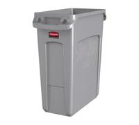 Rubbermaid Slim Jim Container in Grey with Venting Channels - Plastic - 60 L