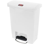Rubbermaid Slim Jim Front Step Pedal Bin - 30 Ltr - White