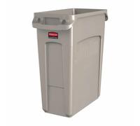Rubbermaid Slim Jim in Beige - Container with Venting Channels - 60Ltr