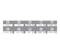 Rubbermaid Slim Jim Recycling Station Label Kit (10 x 1 Sticker Of Each Recyclable Type) Dutch 2057737